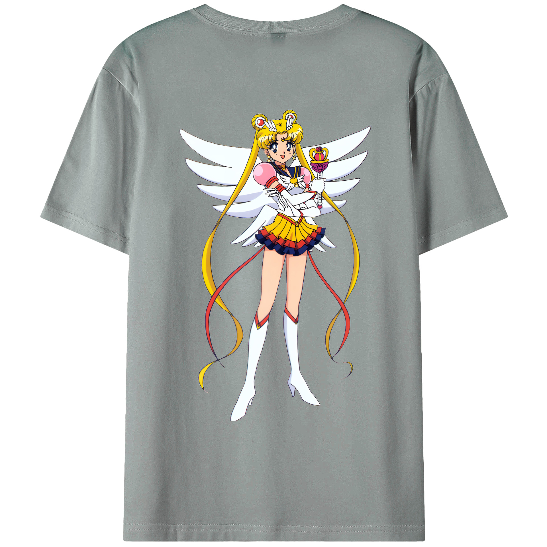 （画像用） 美少女戦士セーラームーン 月野 うさぎ つきの うさぎ Sailor Moon Tsukino Usagi 綿100％ メンズ半袖Tシャツ（バックプリント） 通気性